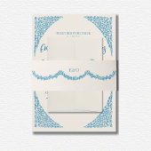 Azulejo Blue Wedding Uitnodigingen Wikkel