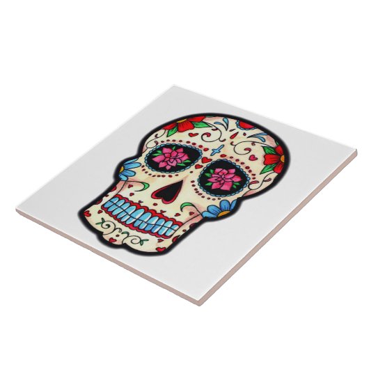 Azulejo Caveira Mexicana Tegeltje (Zijkant)
