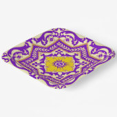 Azulejo Ceramic Style Ornament Monogram Papieren Bordje (Gebogen)