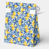 Azulejo citroenen blauw blad Baby shower Bedankdoosjes (Achterkant)