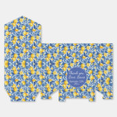 Azulejo citroenen blauw blad Baby shower Bedankdoosjes (Ongevouwen)