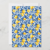 Azulejo citroenen blauw blad botanisch Baby shower Kaart (Achterkant)
