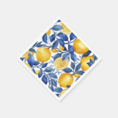 Azulejo citroenen blauw blad patroon servet (Hoek)