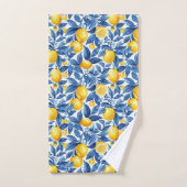 Azulejo Citroenen Blauwe bladeren Bad Handdoek (Handdoek)