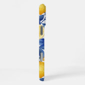 Azulejo Citroenen Blauwe bladeren iPhone Hoesje (Rechterkant)