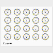 Azulejo citroenen ronde adreslabel sticker (Vel)