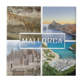 azulejo cuatro fotos de la isla de Mallorca Tegeltje