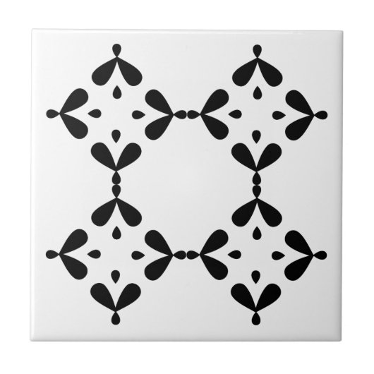Azulejo de cerámica blanco y negro tegeltje (Voorkant)