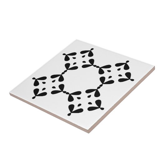 Azulejo de cerámica blanco y negro tegeltje (Zijkant)