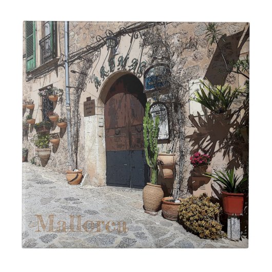 azulejo de Valldemossa en la isla de Mallorca Tegeltje (Voorkant)