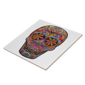 Azulejo decorado caveira bordada tegeltje (Zijkant)