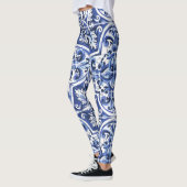 Azulejo Dolce Tegel Patroon Leggings Blauw Keramis (Links)