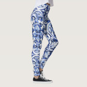 Azulejo Dolce Tegel Patroon Leggings Blauw Keramis (Rechts)