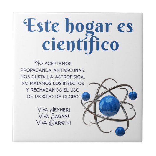 AZULEJO ESTE HOGAR ES CIENTÍFICO TEGELTJE (Voorkant)