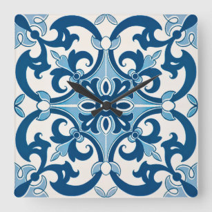 Azulejo Fleur DE Lis Style Patroon Vierkante Klok