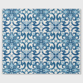 Azulejo Fleur De Lis Style Pattern Cadeaupapier (Vlak)