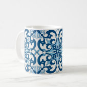 Azulejo Fleur De Lis Style Pattern Koffiemok (Voorkant links)
