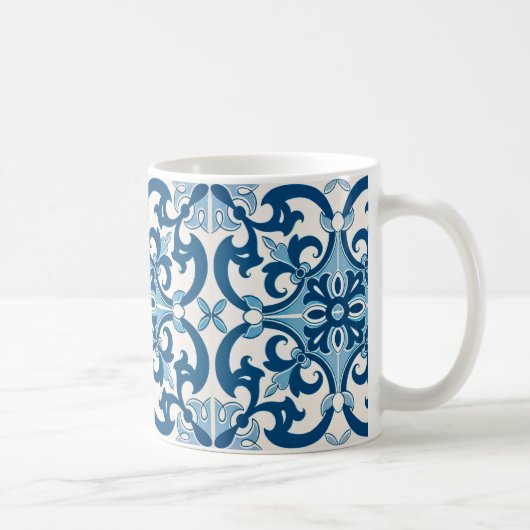 Azulejo Fleur De Lis Style Pattern Koffiemok (Rechts)