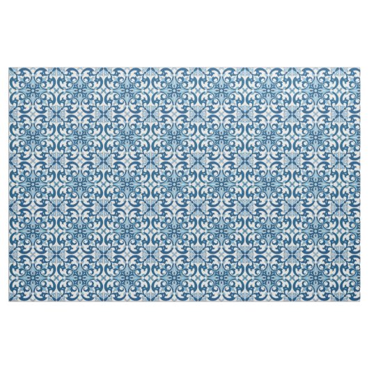 Azulejo Fleur De Lis Style Pattern Stof (Fat Quarter)