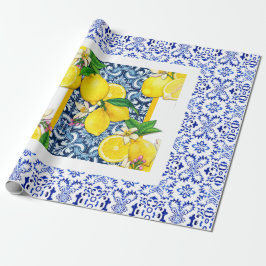Azulejo grecian lemon Portugese tegels Cadeaupapier