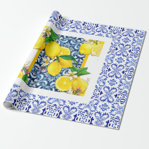 Azulejo grecian lemon Portugese tegels Cadeaupapier