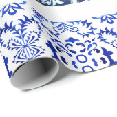 Azulejo grecian lemon Portugese tegels Cadeaupapier (Rol Hoek)