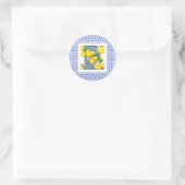 Azulejo grecian lemon Portugese tegels zomer Ronde Sticker (Tas)