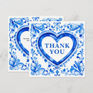 💙Azulejo Hart Bedankkaart Tegel