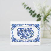 💙Azulejo Hart Bedankkaart-tegel Bedankkaart (Staand voorkant)
