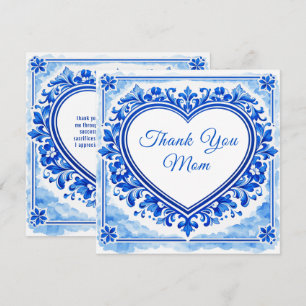 💙Azulejo Hart Bedankkaart-tegel Bedankkaart