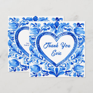 💙Azulejo Hart Bedankt-Tegel Bedankkaart