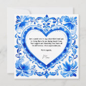 💙Azulejo Hart Bedanktegel Bedankkaart (Achterkant)