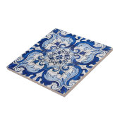 Azulejo Indigo Blue Mosaic Pattern Tegeltje (Zijkant)