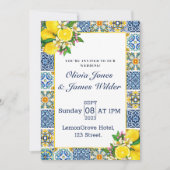 Azulejo Lemon Tegels Wedding Kaart (Voorkant)