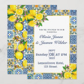 Azulejo Lemon Tegels Wedding Kaart (Voorkant / Achterkant)