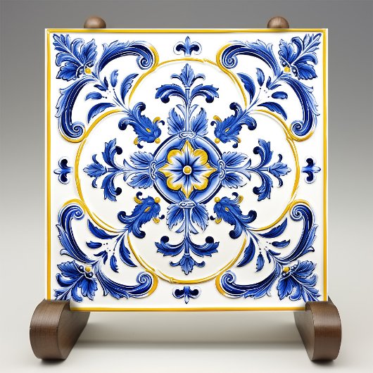 Azulejo Lisbon Patterned Talavera Ceramic Design Tegeltje