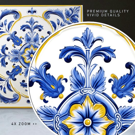 Azulejo Lisbon Patterned Talavera Ceramic Design Tegeltje