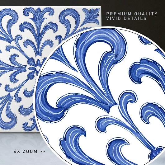Azulejo Lisbon Patterned Talavera Ceramic Design Tegeltje