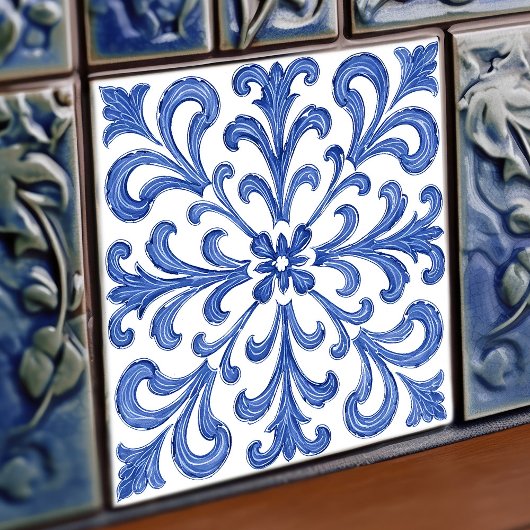 Azulejo Lisbon Patterned Talavera Ceramic Design Tegeltje