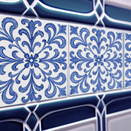 Azulejo Lisbon Patterned Talavera Ceramic Design Tegeltje