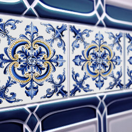 Azulejo Lisbon Patterned Talavera Ceramic Design Tegeltje