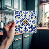Azulejo Lisbon Patterned Talavera Ceramic Design Tegeltje