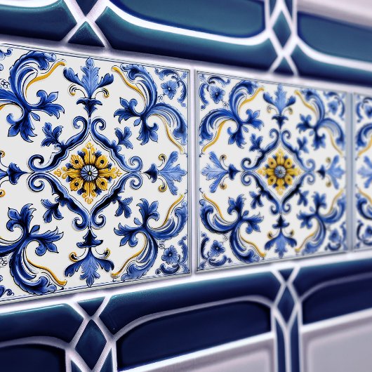 Azulejo Lisbon Patterned Talavera Ceramic Design Tegeltje