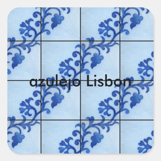 azulejo Lisbon Vierkante Sticker (Voorkant)