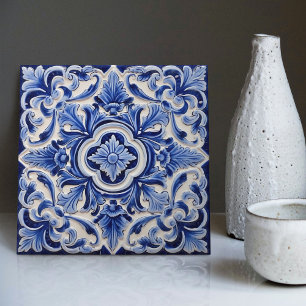 Azulejo Lissabon Geblokt Talavera Keramisch Ontwer Tegeltje
