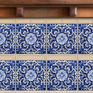 Azulejo Lissabon Geblokt Talavera Keramisch Ontwer Tegeltje