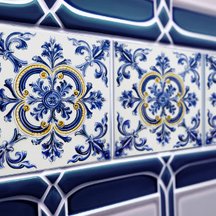 Azulejo Lissabon Geblokt Talavera Keramisch Ontwer Tegeltje