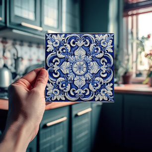 Azulejo Lissabon Geblokt Talavera Keramisch Ontwer Tegeltje