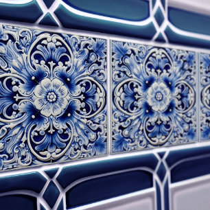 Azulejo Lissabon Geblokt Talavera Keramisch Ontwer Tegeltje