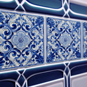 Azulejo Lissabon Geblokt Talavera Keramisch Ontwer Tegeltje